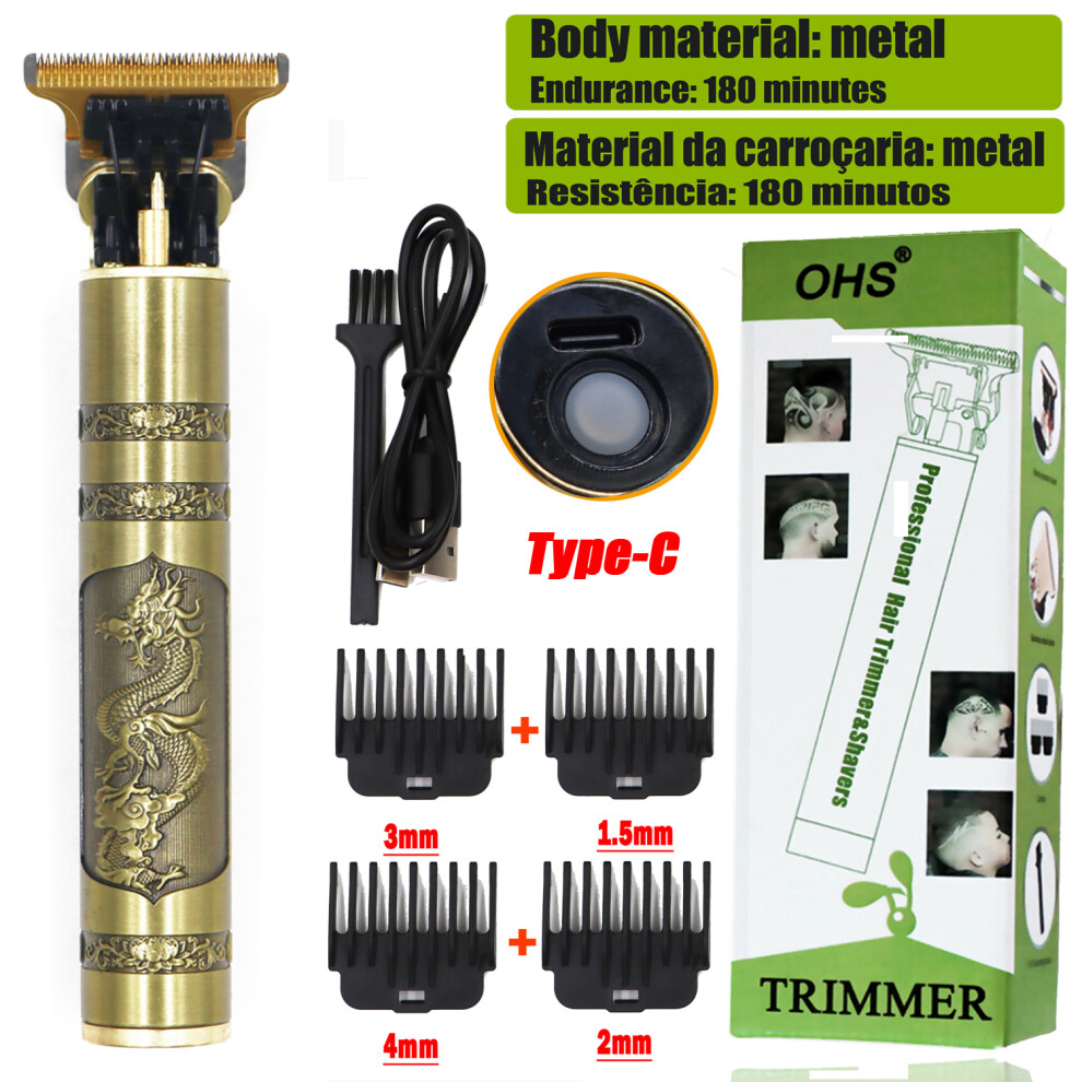 Skesrjtop (Ohs S2 Dragon) Dragon Vintage Cordless Professional Hair Clippers Electric Trimmers For Men Clipper Hair Cutting Machine Shaver