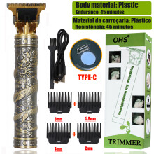 (OHS X2 Panlong) Dragon Vintage Cordless Professional Hair Clippers Electric Trimmers For Men Clipper hair cutting machine Shaver