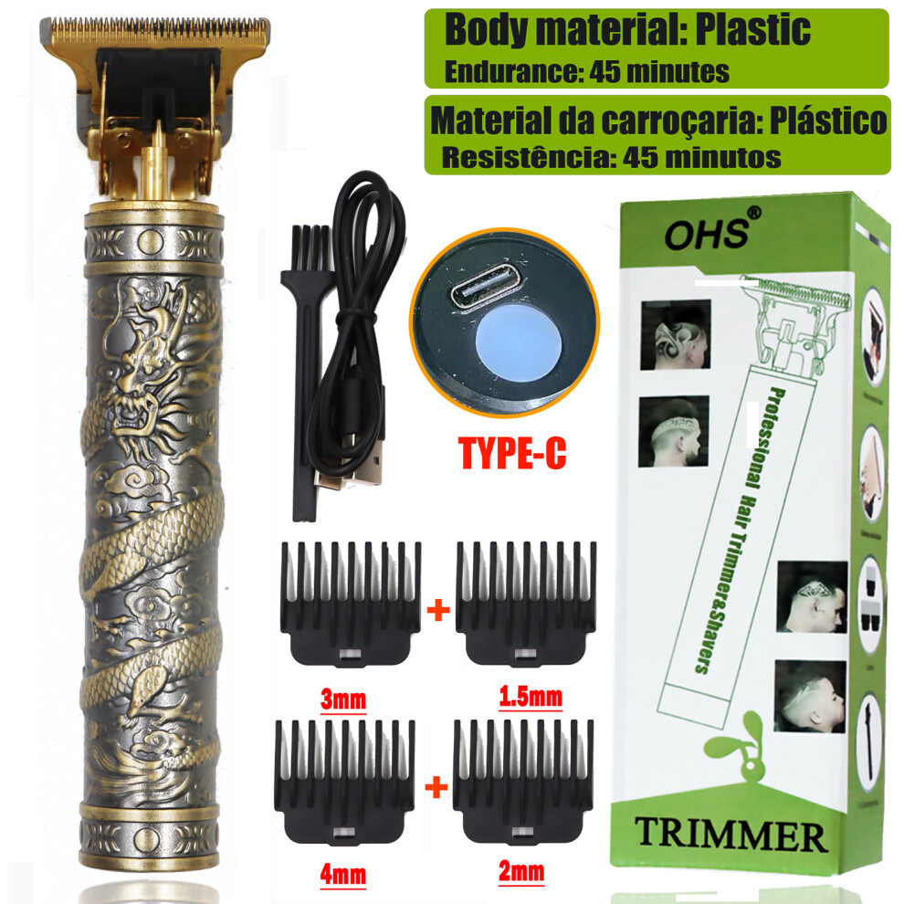 Skesrjtop (Ohs X2 Panlong) Dragon Vintage Cordless Professional Hair Clippers Electric Trimmers For Men Clipper Hair Cutting Machine Shaver