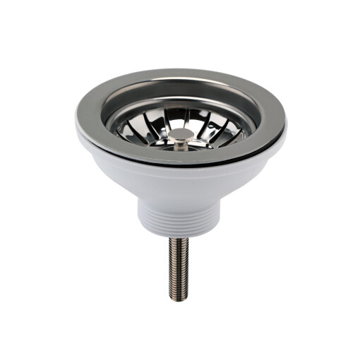 Balterley Fireclay Kitchen Sink Basket Strainer Waste - 90mm - Brushed Pewter 2