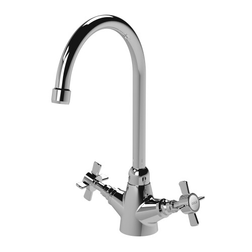 Balterley Mono Two Crosshead Handle Sink Mixer Tap - Chrome 2