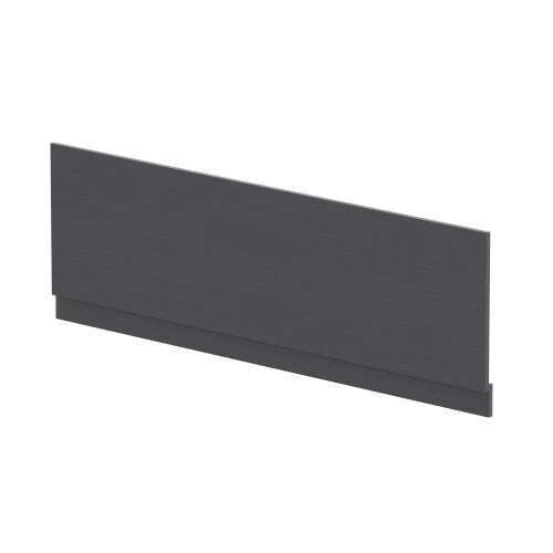 Balterley 1700mm Edge/Power Straight Front Bath Panel & Plinth - Textured Woodgrain Graphite Grey 2