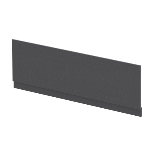 Balterley 1800mm Edge/Power Straight Front Bath Panel & Plinth - Textured Woodgrain Graphite Grey 2