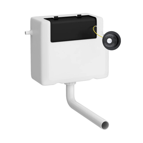 Balterley Universal Water Saving Dual Flush Side Inlet & Traditional Push Button - Matt Black/White 2