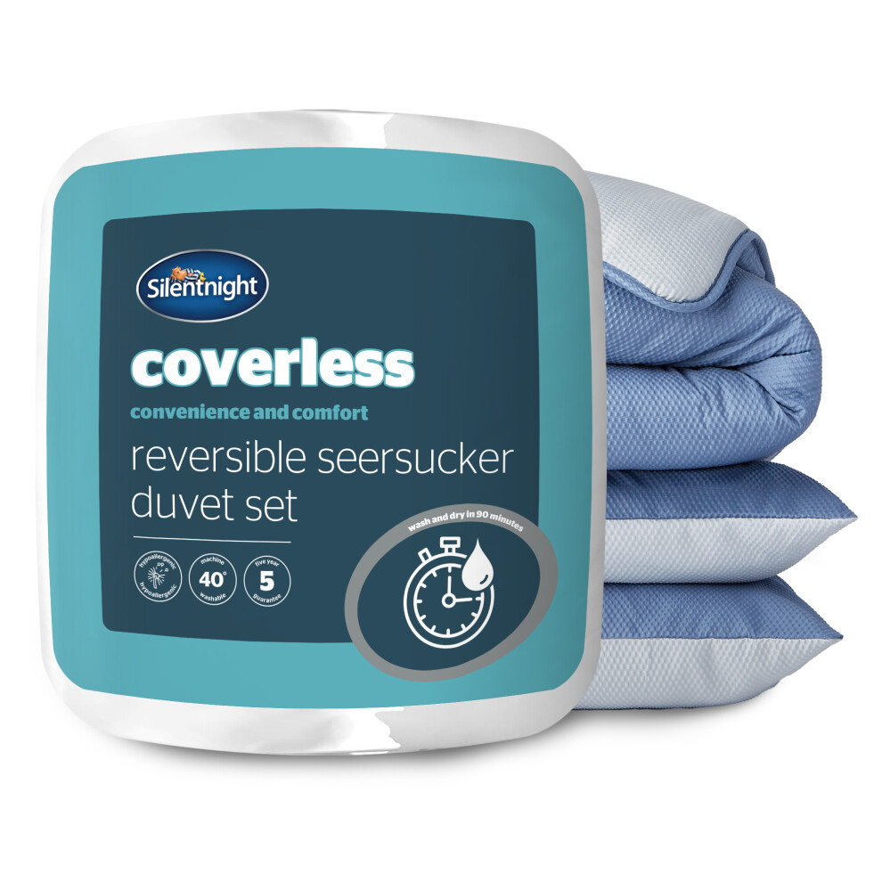 Silentnight (Double) Seersucker Coverless Duvet 10.5 Tog & Pillowcase