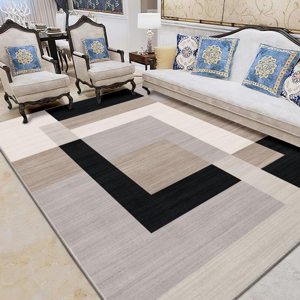 Oxford Homeware (200 X 290 Cm, Milo Neutral) Luxury Printed Rugs Large Runner Rug & Door Mats Multicoloured