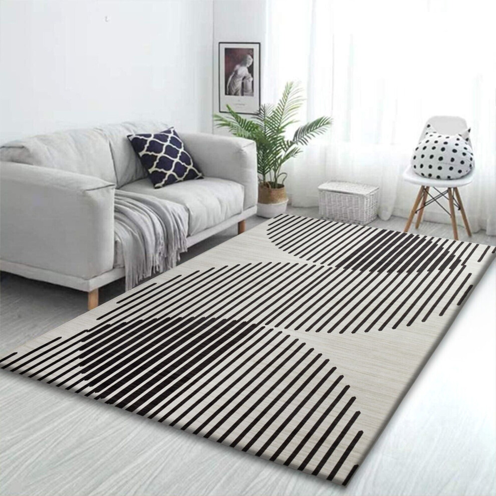 (JETT, 160cm x 230cm (5ft 2" x 7ft 5")- Area Rug/Carpet) Non Slip Area Rugs Printed Geometric Carpets Mats