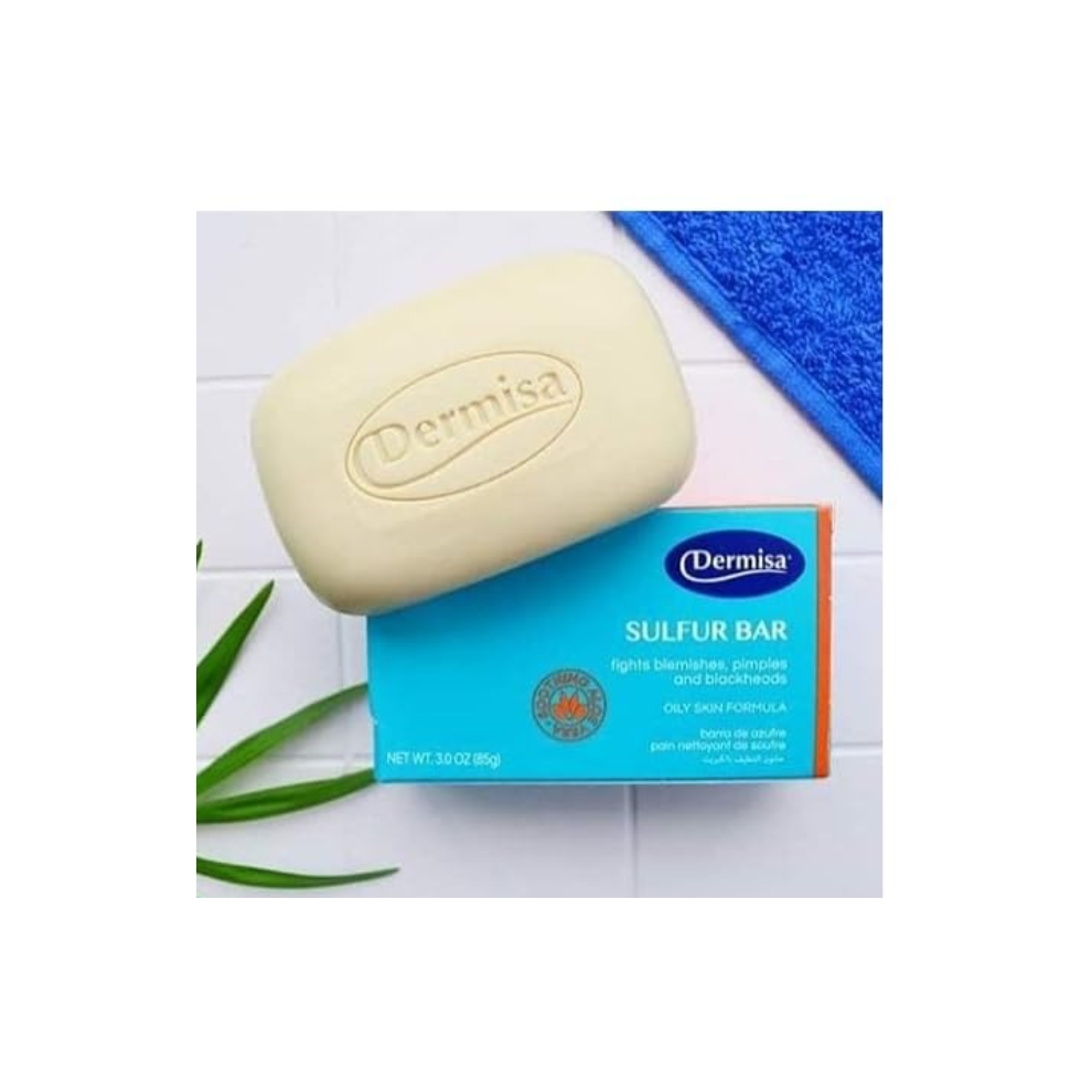 Dermisa Sulfur Bar Soothing Acne Treatment with Aloe Vera Help Treat Blemishes 1 Oz / 28g 3oz