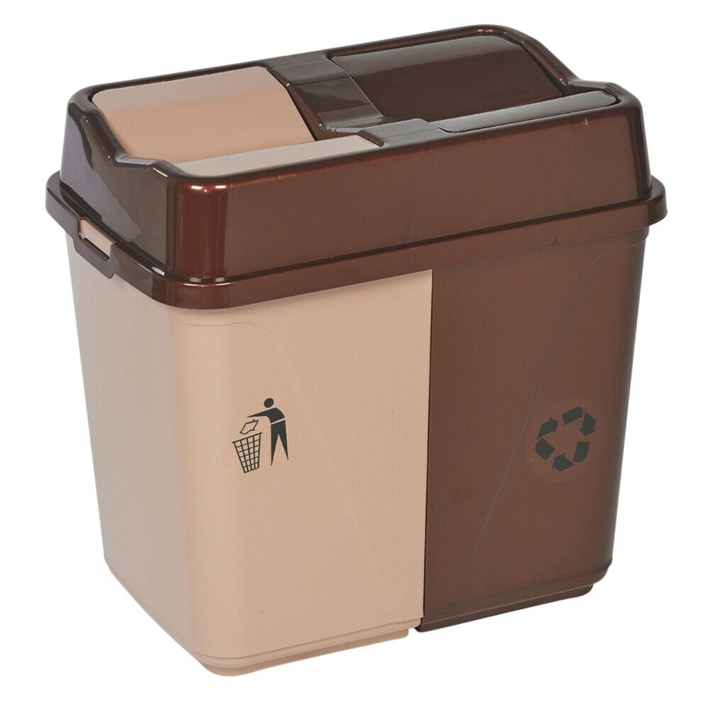 Urbn Living (60L ) 40L/60L/100L Duo Kitchen Bin Waste Base Connectors Brown/Beige