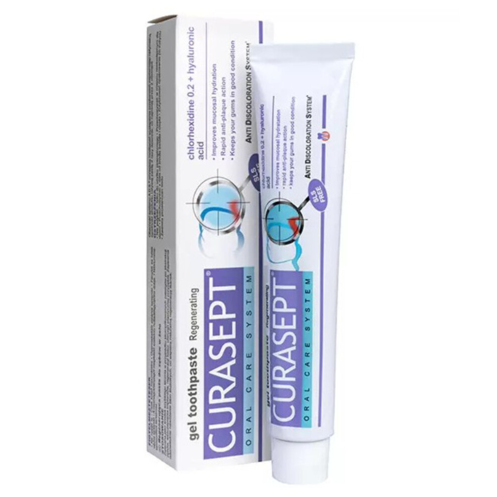 Curasept Regenerating Toothpaste, Reliably Cleans Teeth, Reduces Bleeding Gums, Reduced Inflammation 75ml