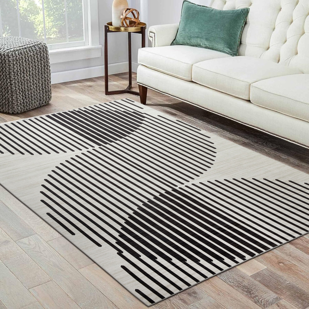Aspire Homeware (160X230 Cm- Area Rug/Carpet, Jett) Non-Slip Area Rugs Printed Geometric Carpets Hallway Runner