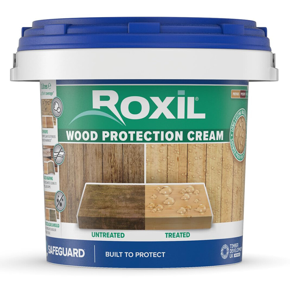 Roxil (3L) Wood Protection - Clear - Wood Waterproofing Sealer. Preserves Outdoor Wood: Fences, Decking, Furniture, Sheds Cream