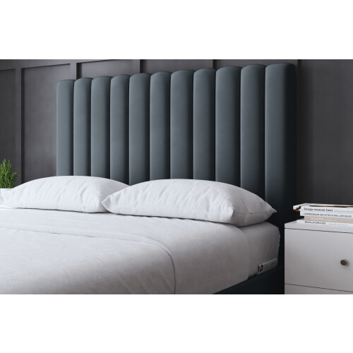 DS Living (Small Single , Steel) Evangeline Panel Upholstered Bed