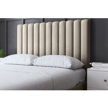 (Small Single , Cream) Evangeline Panel Upholstered Bed