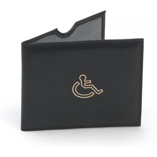 Leather Disabled Badge Holder Wallet - Black