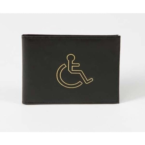 Leather Disabled Badge Holder Wallet - Black 1
