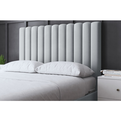 DS Living (Super King, Silver) Evangeline Panel Upholstered Bed