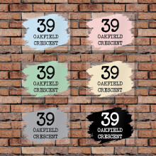 (Grey) Personalised Acrylic Modern Colour Door Number Plaque, Contemporary Custom Front Door Address Sign
