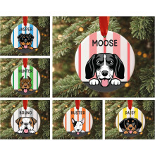 Personalised Dog Christmas Bauble, Ceramic Pet Christmas Tree Decoration, Custom Christmas ornament and keepsake, Xmas Decoration Gift
