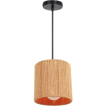 15CM Pendant Light Retro Hemp Rope Woven Pendant Light Indoor Pendant Light Metal Cage Lampshade