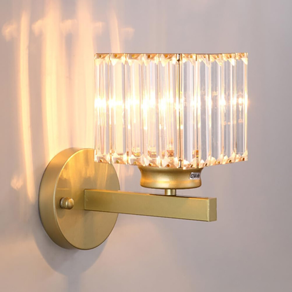 Modern Wall Light Lamp Retro Wall Sconce Crystal Wall Light Retro Glass Wall Lamp for Hallway Kitchen Gold E27