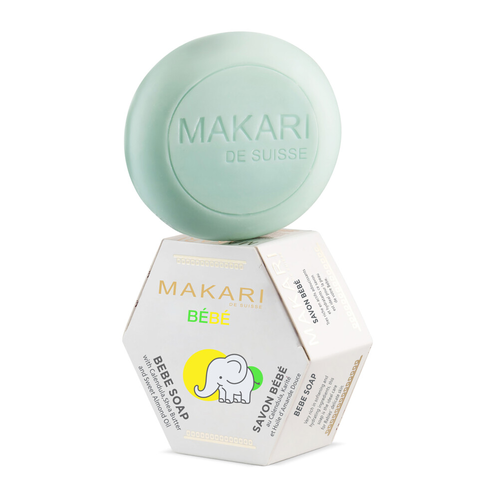 Makari Gentle Hydrating Baby Soap - Delicate Body Wash for Sensitive Skin - Natural Newborn Essentials with Shea Butter and Sweet Almond Oil - 5.8 oz