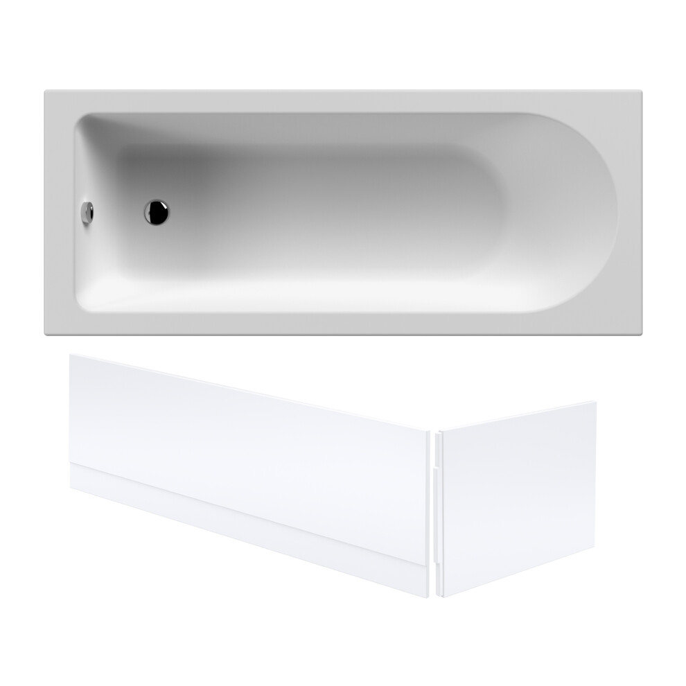 Round Single Ended Bath with Front and End Bath Panel - 1700 x 700mm