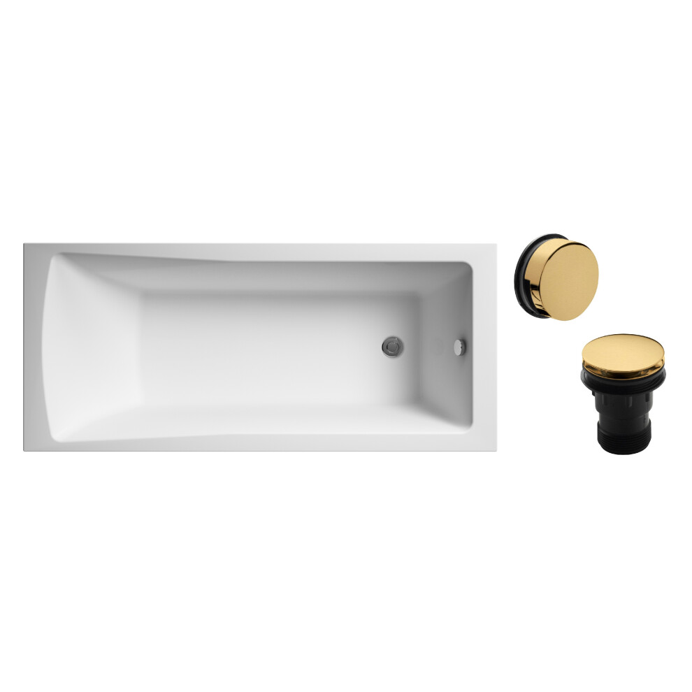 Square 1700mm Shower Bath Set – Leg Set & Brushed Brass Waste