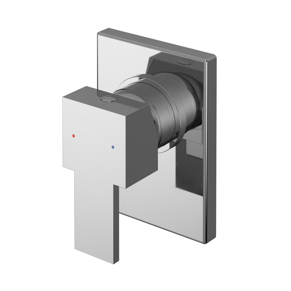 Ripple Contemporary Bathroom Square Concealed Manual Shower Valve with Lever Handle, 120mm, Chrome - Balterley