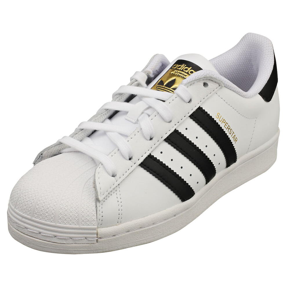 adidas Superstar Womens Classic Trainers in White Black - 3 UK