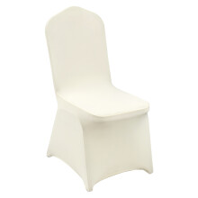 (100PCS, ivory tint) VEVOR White Stretch Spandex Folding Chair Covers for Wedding Party Dining