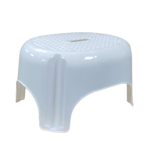 Large White Step Stool Anti Slip Single Household Step Stool Seat 2