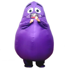 (PURPLE, Height 155-195cm) Grimace Costume for Kids Adult Grimaces Birthday Gameboy Halloween Cosplay Mascot
