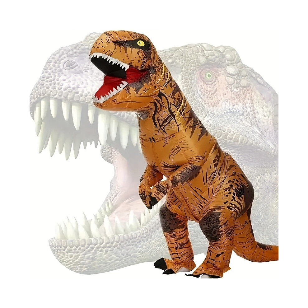 Xylfly (150-190Cm, Khaki) Adults T-Rex Inflatable Costume Fancy Dinosaur Suit Blow Up Stegosaurus Jumpsuit Green