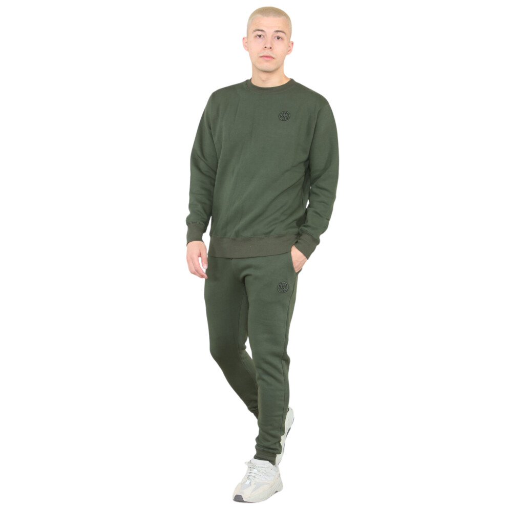 (Khaki, S) MYT Mens Crewneck Tracksuit Set