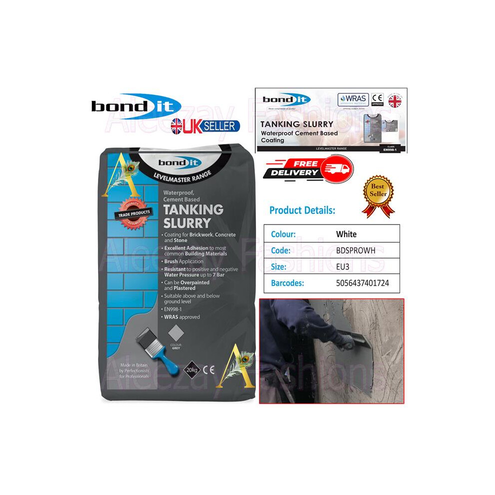 Bond It Tanking Slurry Waterproofing & Damp Proofing Cement 20kg Grey