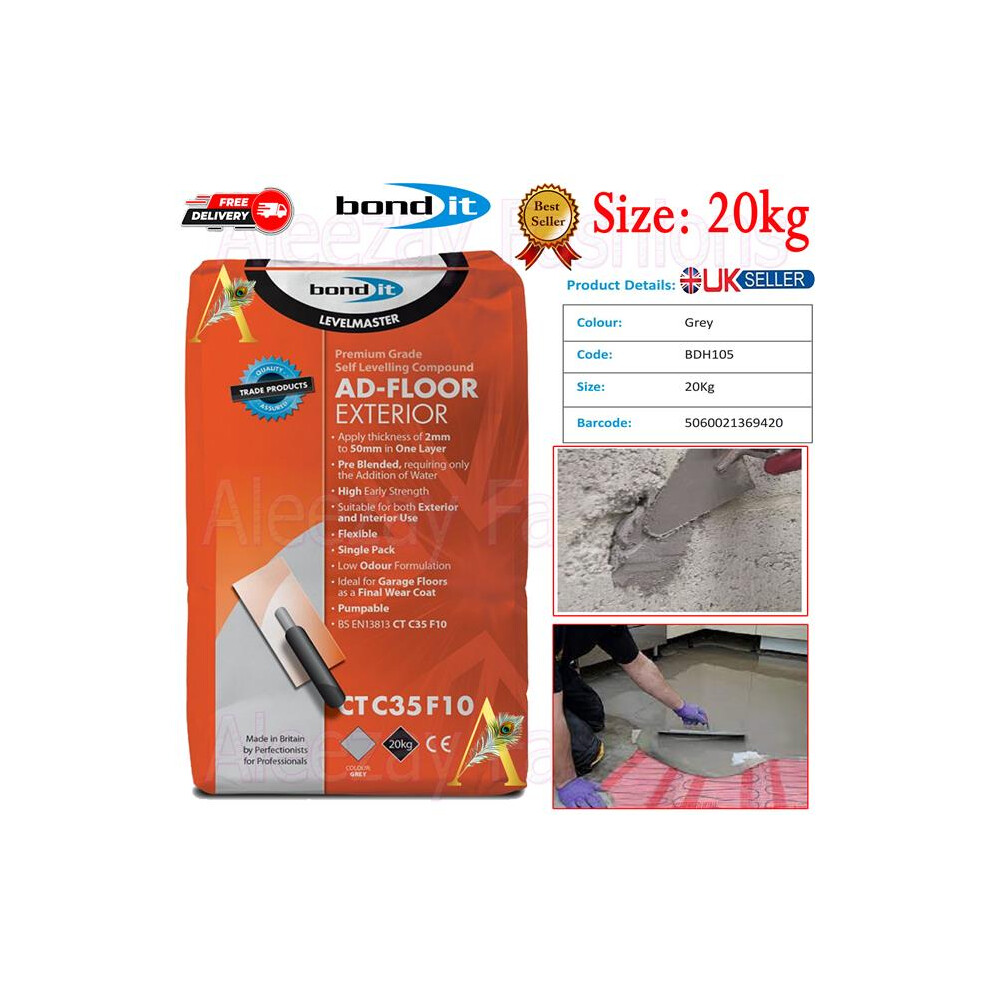 Bond It Ad-Floor Exterior 2-50Mm Latex Leveling Compound Grey 20Kg 5060021369420