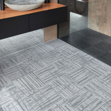 (Grey, Pack of 60) Vinyl Floor Tiles Self Adhesive - 30x30cm Carpet Effect Peel and Stick Floor Tiles for Kitchen Living Room & Office