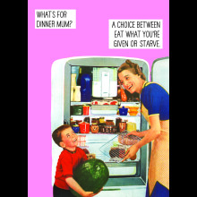 Scribbler What's For Dinner Mum? Retro Funny Greeting Card