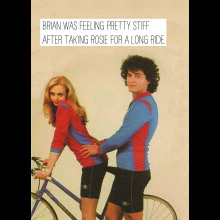 Scribbler Brian Was Pretty Stiff After Long Ride Funny Greeting Card