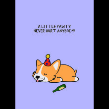 Scribbler Dog Greeting Card - A Little Pawty Never Hurt Anybody! Eco-Friendly FSC Card (5x7) KCSNSCR0599