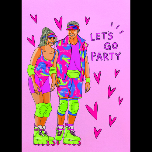 Scribbler Let's Go Party Roller Lovebirds! Funny Greeting Card 1
