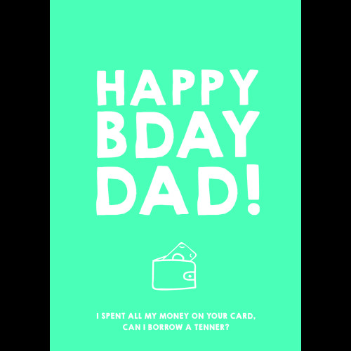 Scribbler Dad Can I Borrow A Tenner Dad's ATM! Funny Greeting Card 1