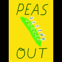 Scribbler Peas Out Sorry You're Leaving Peas In A Pod Fun Leaving Greeting Card