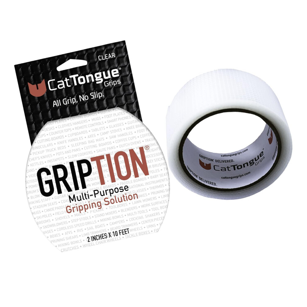 (1 Roll) CATTONGUE GRIPS Gription Roll: 2 in. x 10 ft Clear