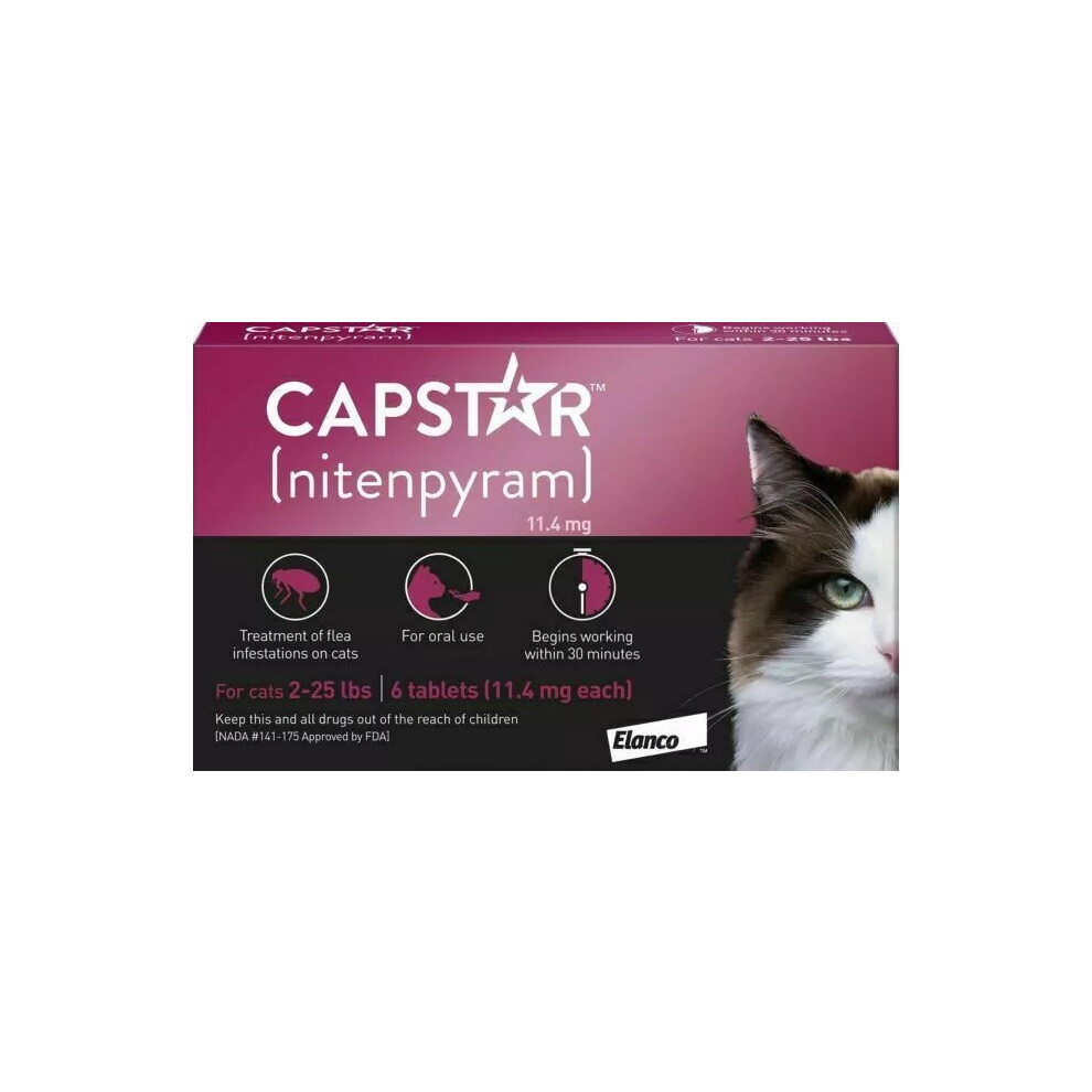 (6 Tablets) 6 Pack Capstar Flea Treatment for Cats | AVM-GSL