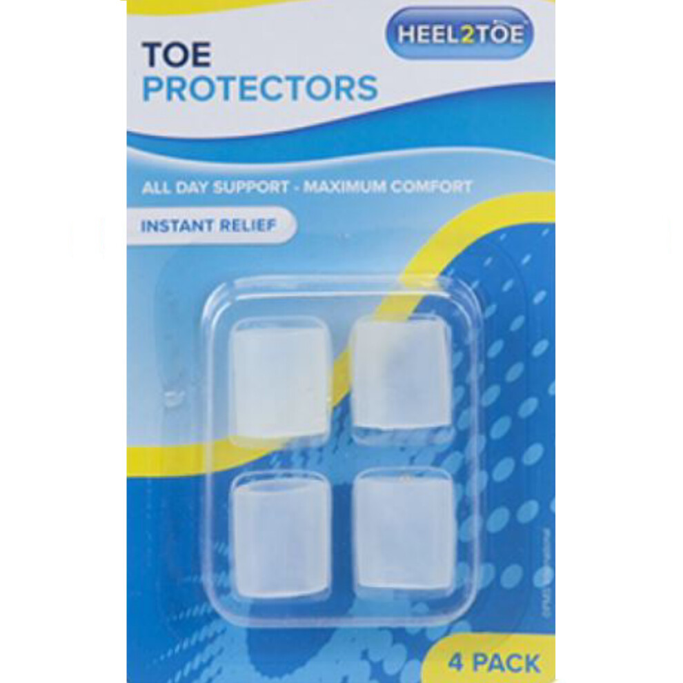 Heel2toe Silicone Gel Toe Protectors 4Pk Cushion Foot Pain Relief Feet Bunions