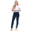 Avon (Dark Blue, UK 8) Womens Stretch High Waisted Half Elasticated Jeans 3