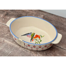 Cath Kidston Budgie Patterned Oval Baking Dish, 28cm