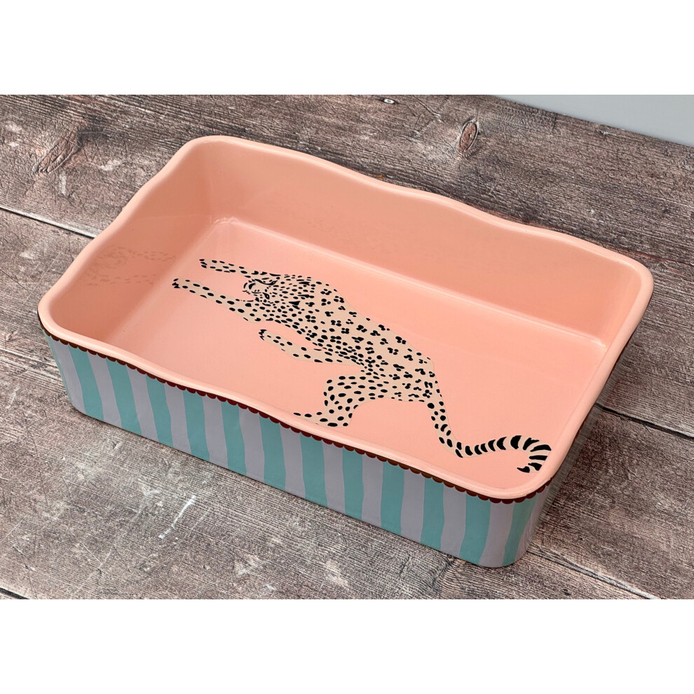 Yvonne Ellen Medium Cheetah Rectangular Baking Dish, 26cm